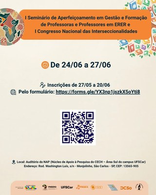 Inscrições abertas para o I Seminário de ERER e o I Congresso Nacional das Interseccionalidades