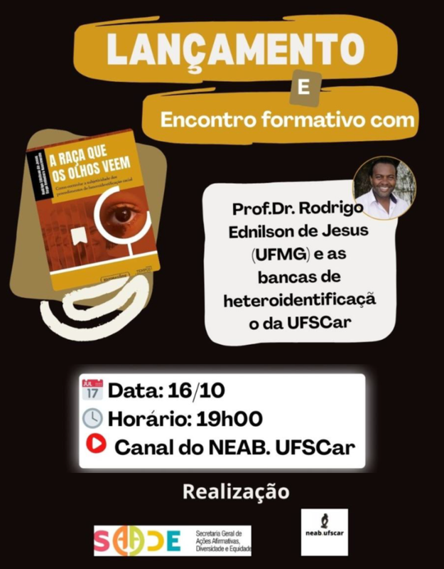 Lançamento do livro "A raça que os olhos veem" e Encontro formativo