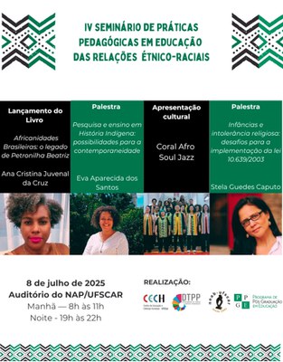 Participe do IV Seminário de Práticas Pedagógicas em Educação das Relações Étnico-Raciais